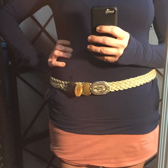 Vintage Marjorie Baer Santa Fe mixed metal Belt M - Picture 3 of 5